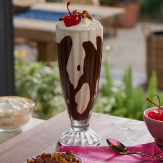 Large hot fudge shake